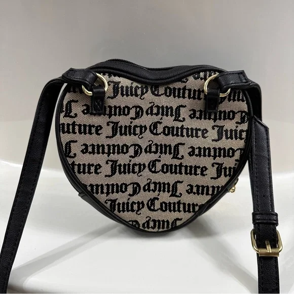 Juicy Couture Heart Shaped Purse | Crossbody Bag | Brown and Black - Picture 5 of 7